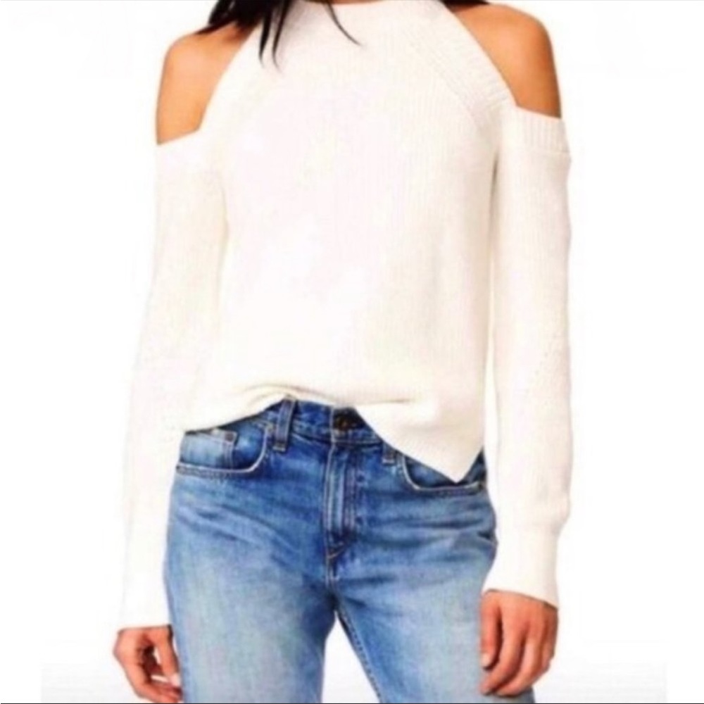 Rag & Bone White Cold Shoulder Sweater